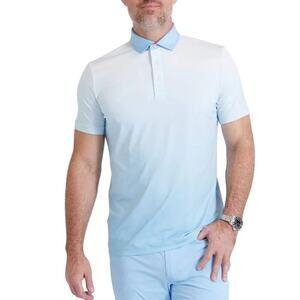 Redvanly Devon Golf Polo Performance Wear Short Sleeve Ombre Blue Size Small